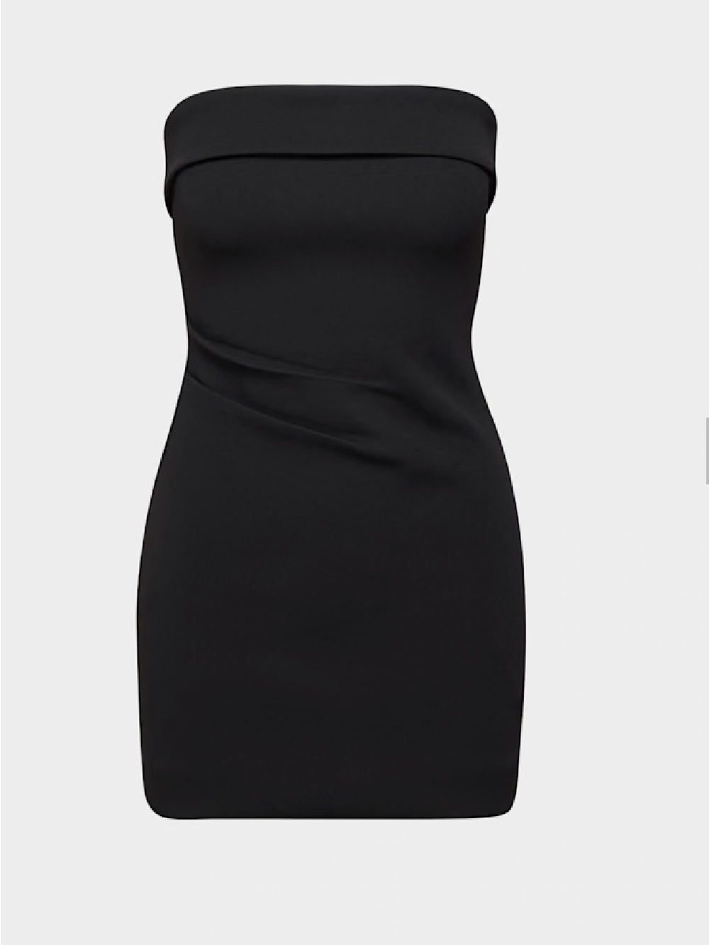 Aritzia Strapless Black Fold-Over Bodycon Dress